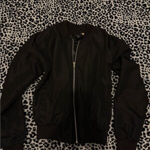 Men's Classic Black Bomber Jacket
